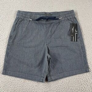 LIVERPOOL Los Angeles Mens Small The Drawstring Shorts Navy Ivory Stripe NEW NWT
